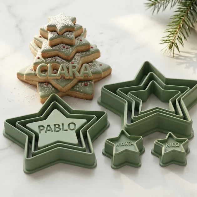 Cortadores de galletas estrella navideños