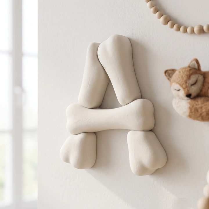Letras decorativas personalizadas hueso dinosaurio para pared infantil