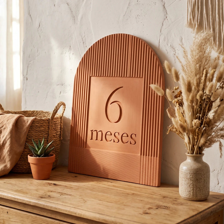 Tarjetas de cumplemeses Arco con tarjeta de nacimiento, set 13
