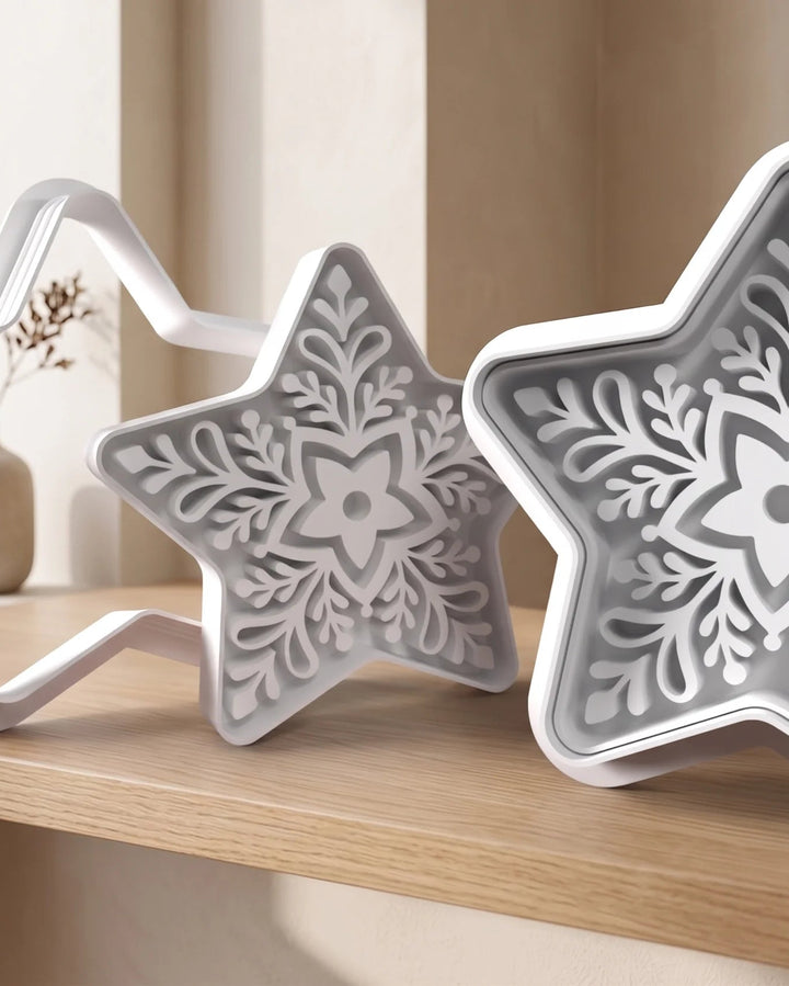 Cortador de galletas estrella navideña en relieve