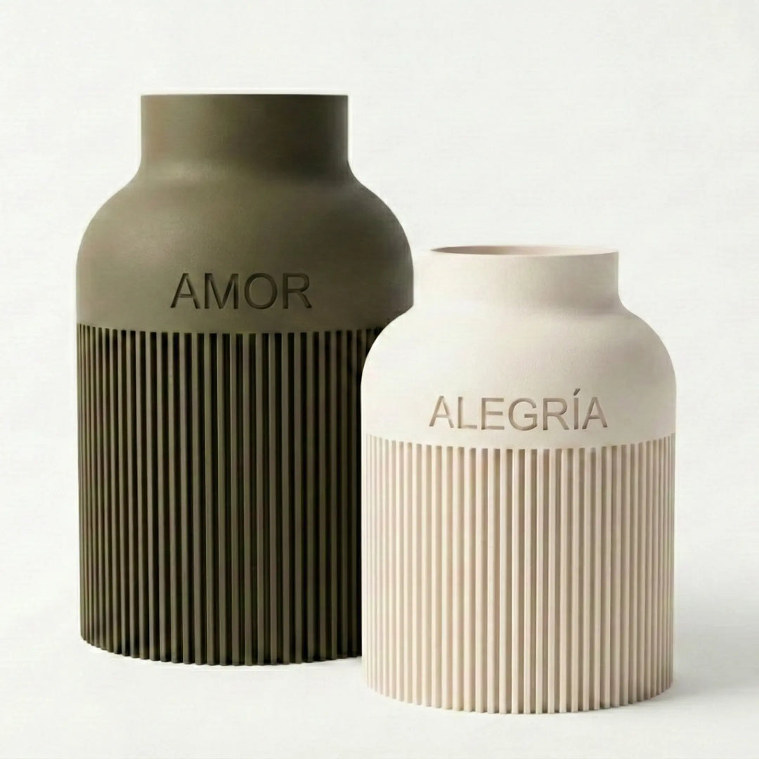 Jarrón decorativo personalizado con nombre y texto que desees