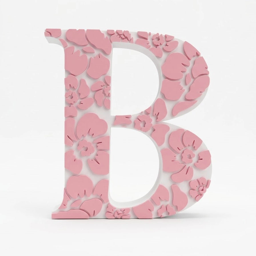Letra Decorativa con Relieve Floral