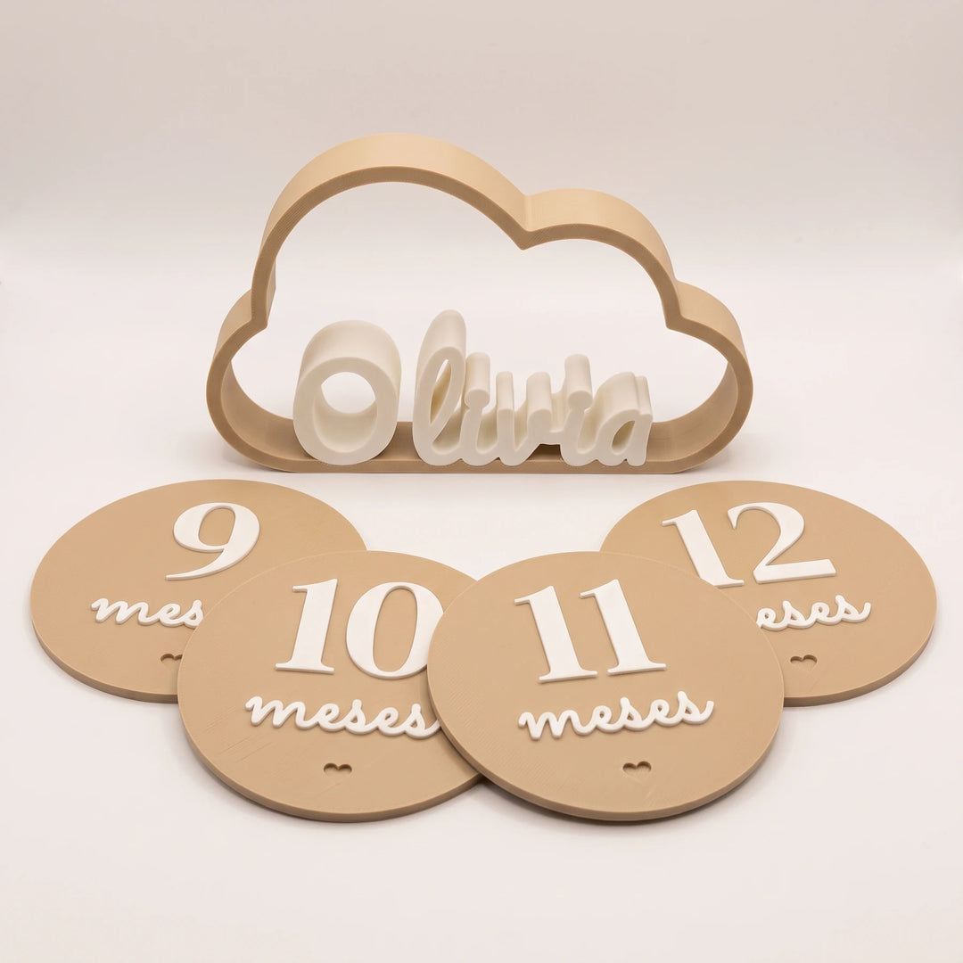 Nube decorativa con nombre personalizado para habitación de bebé