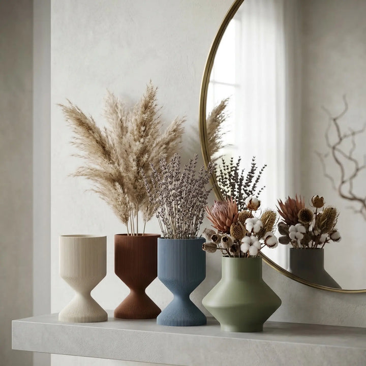 Set 2 Jarrones Decorativos Geometría Dual