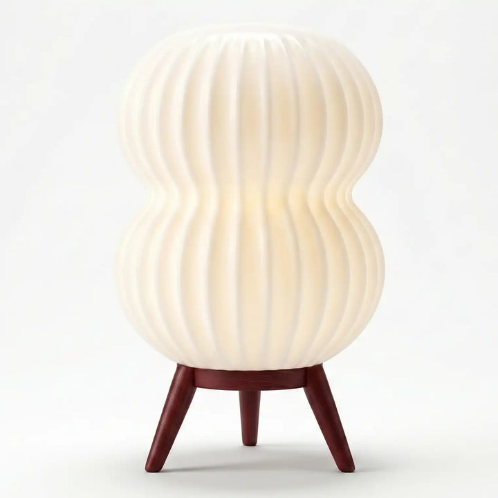 Lámpara de mesa cilíndrica color beige en bioplástico PLA