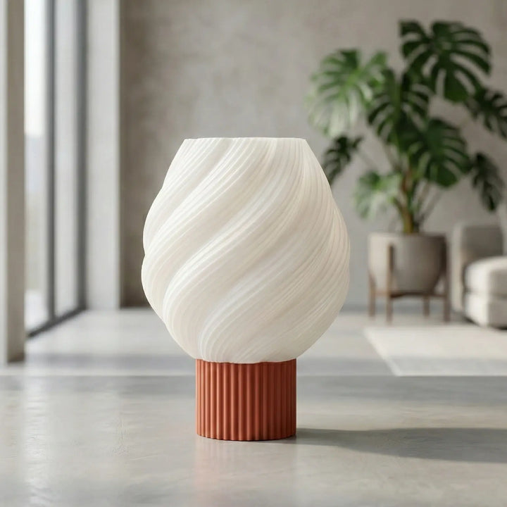 Lámpara de Mesa Escultural con Difusor Helicoidal
