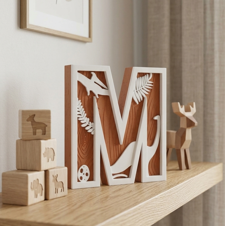 Letras decorativas infantiles de dinosaurios, 6 alturas