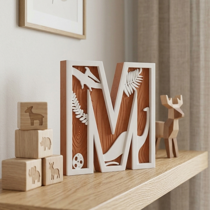 Letras decorativas infantiles de dinosaurios, 6 alturas