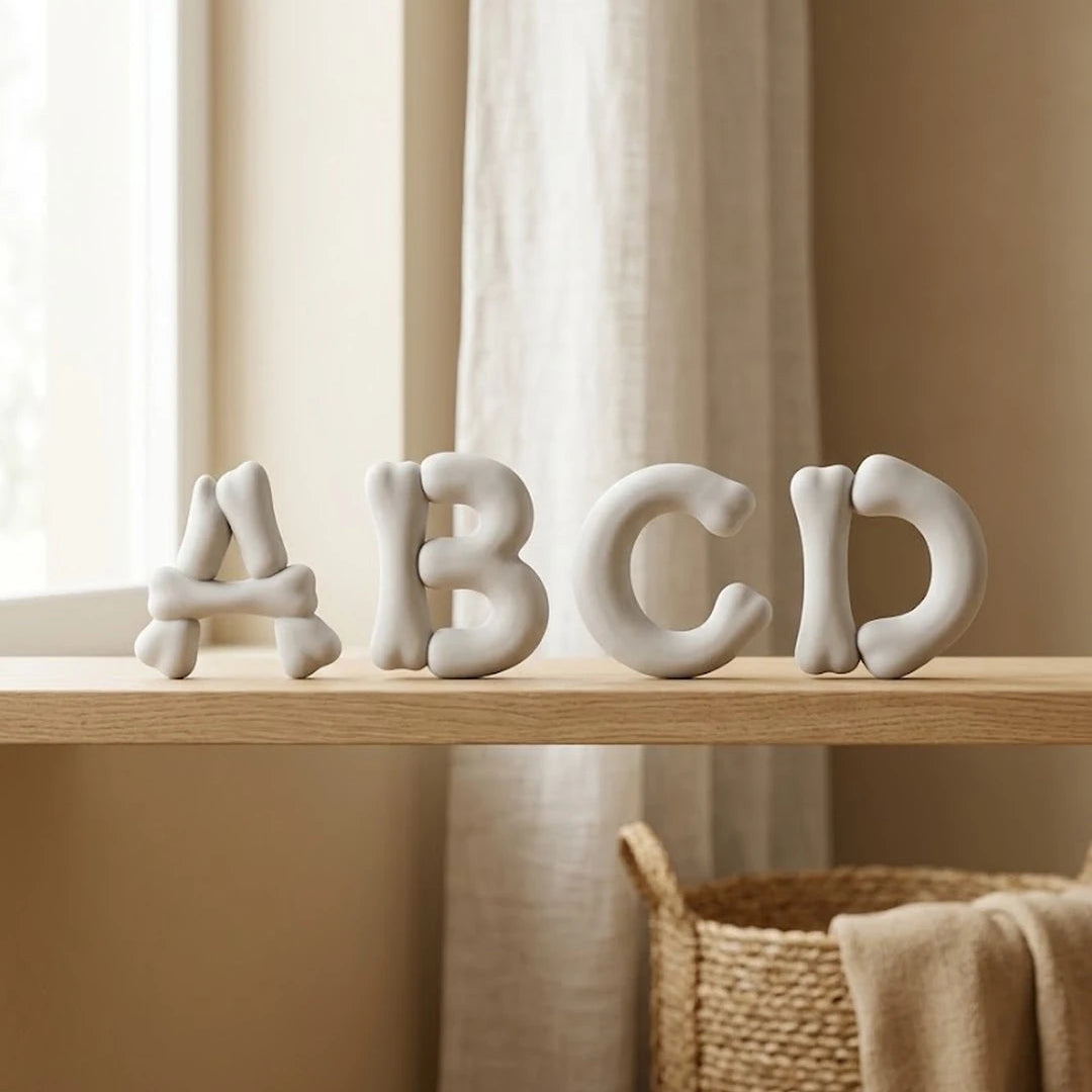 Letras decorativas personalizadas hueso dinosaurio para pared infantil