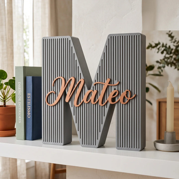 Letras personalizadas 3D Acanalada con nombre