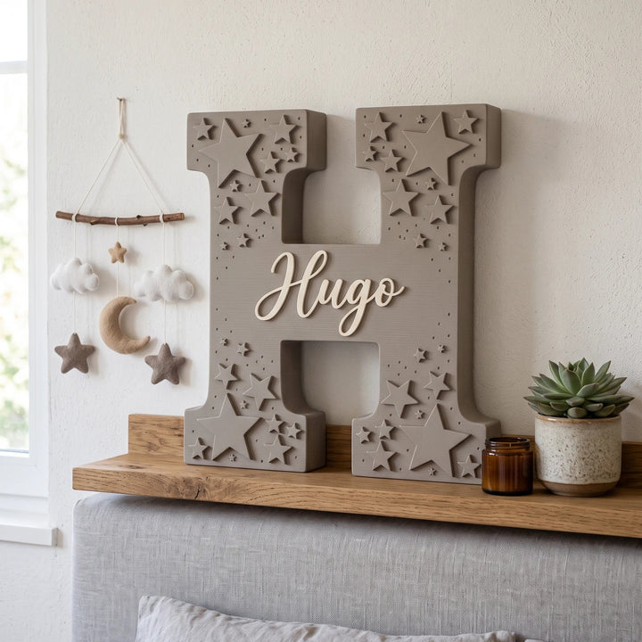 Letras personalizadas 3D Estrellas con nombre