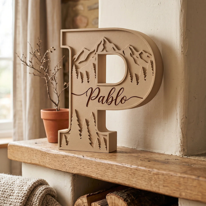 Letras personalizadas 3D Bosque con nombre