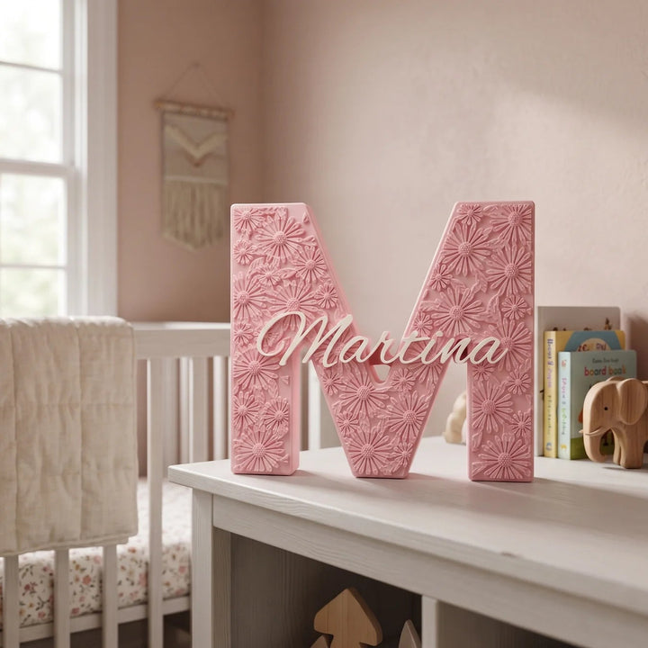 Letras personalizadas 3D Margaritas con nombre