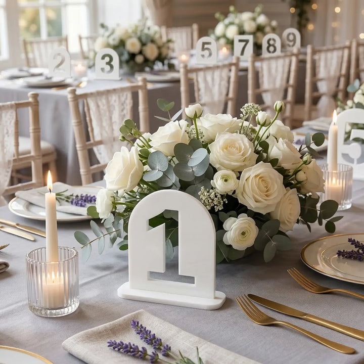 Número de Mesa Boda Arco Acabado Mate Personalizable
